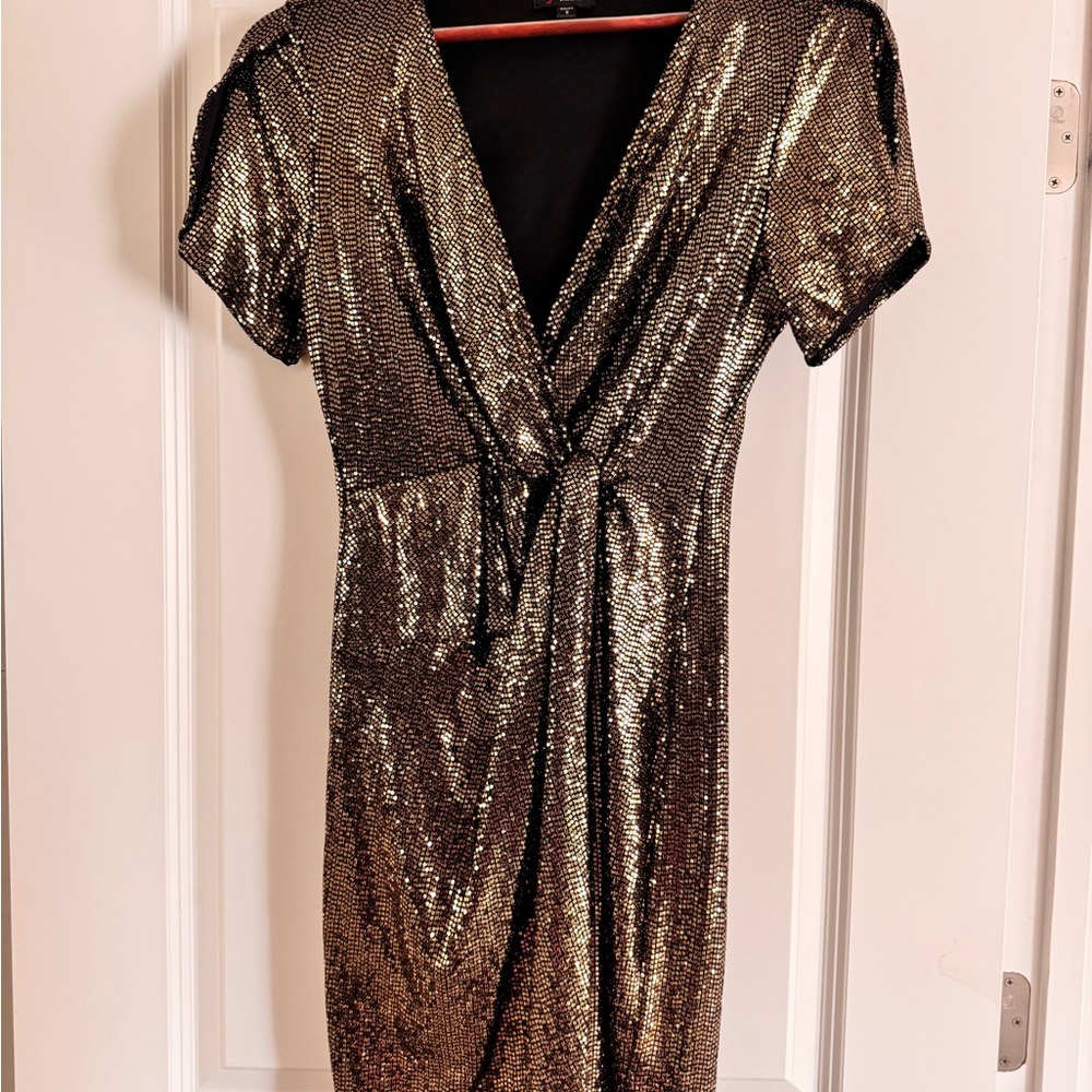 Glamorous Gold Sequin Midi Dress